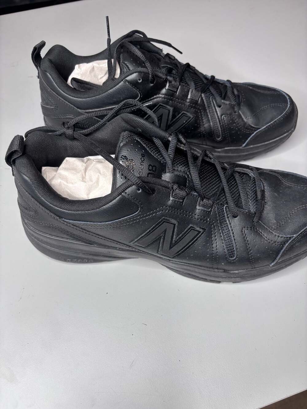 New Balance 608v5 All-Black Leather Athletic Training Shoes